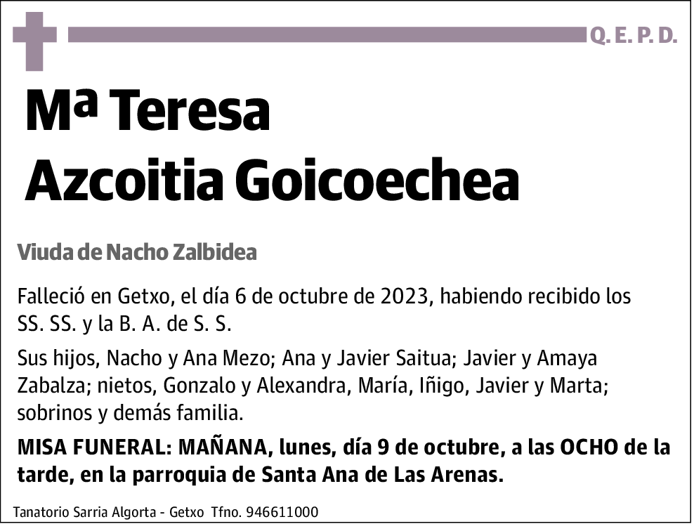 María Teresa Azcoitia Goicoechea