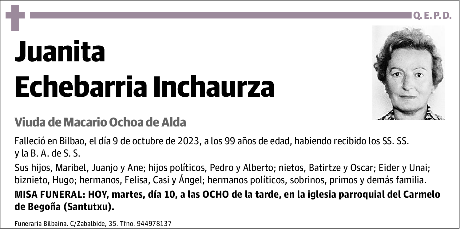 Juanita Echebarria Inchaurza