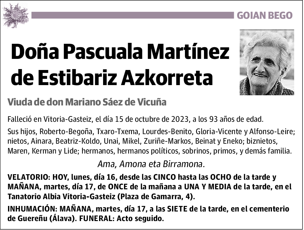 Pascuala Martínez de Estibariz Azkorreta