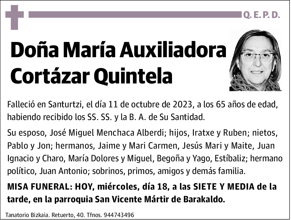 María Auxiliadora Cortázar Quintela