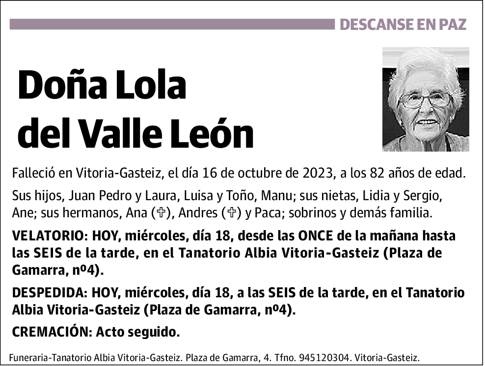 Lola del Valle León