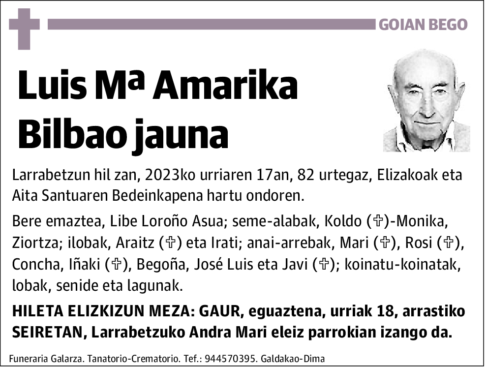 Luis Mª Amarika Bilbao