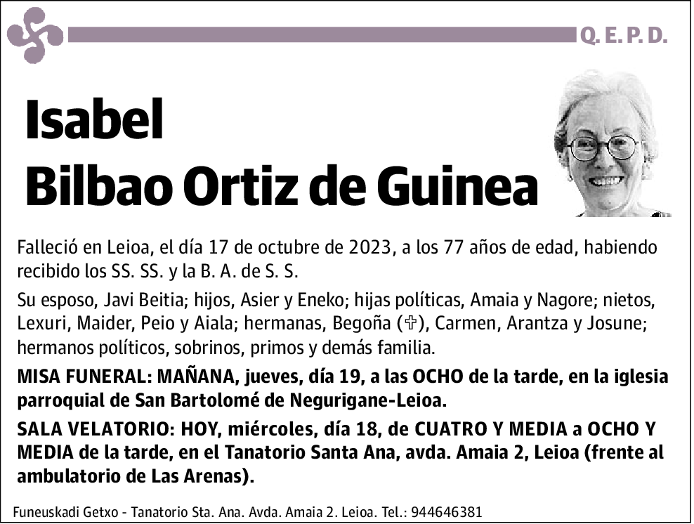 Isabel Bilbao Ortiz De Guinea