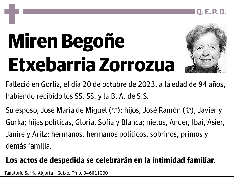 Miren Begoñe Etxebarria Zorrozua