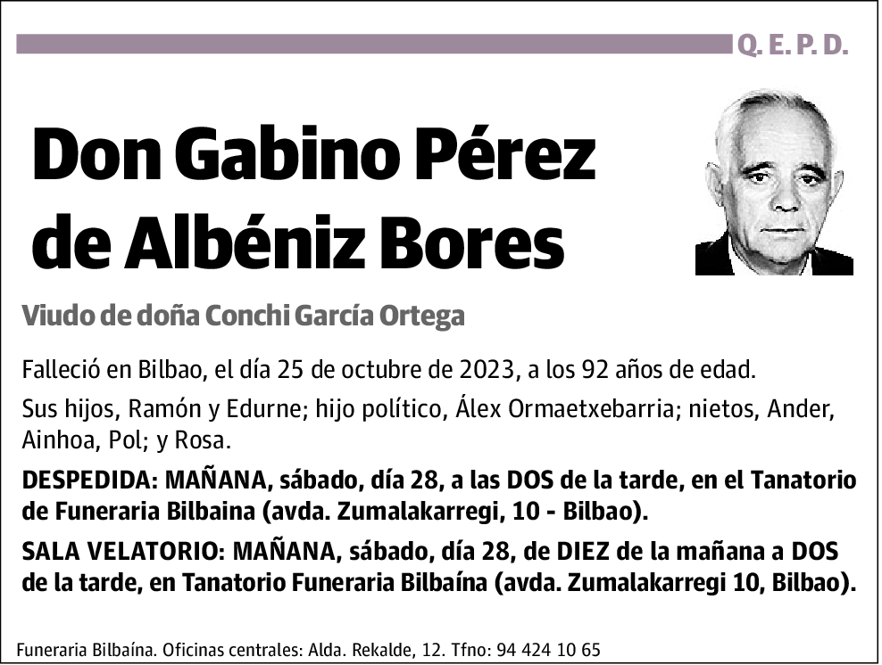 Gabino Pérez de Albéniz Bores