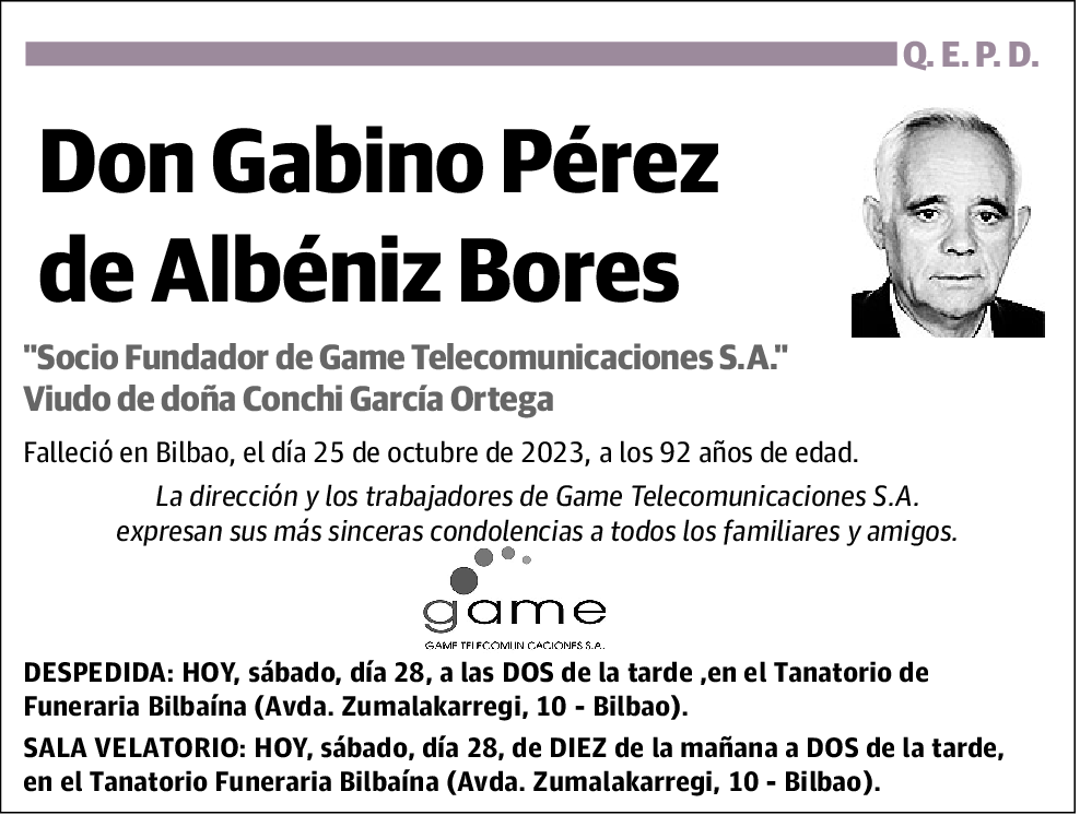 Gabino Pérez de Albéniz Bores