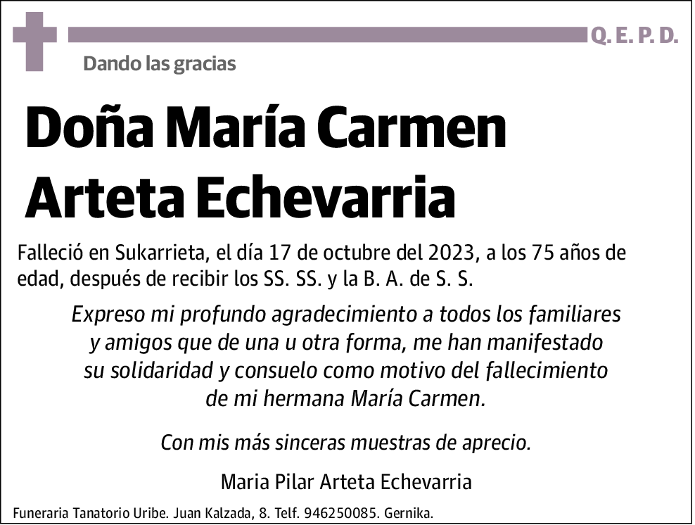 María Carmen Arteta Echevarria