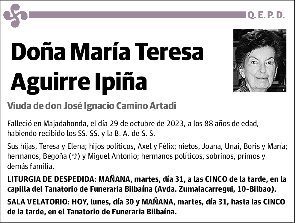 María Teresa Aguirre Ipiña