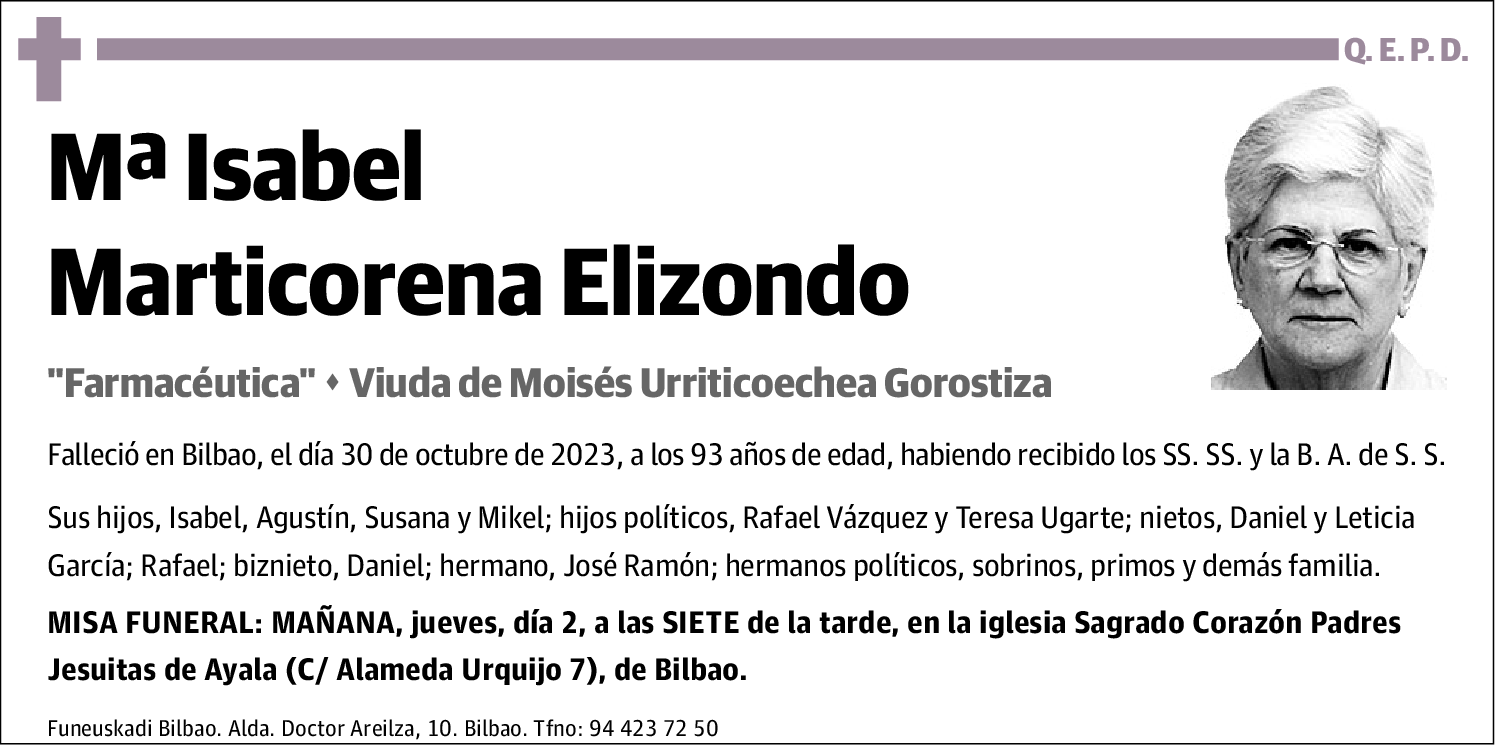 Mª Isabel Marticorena Elizondo