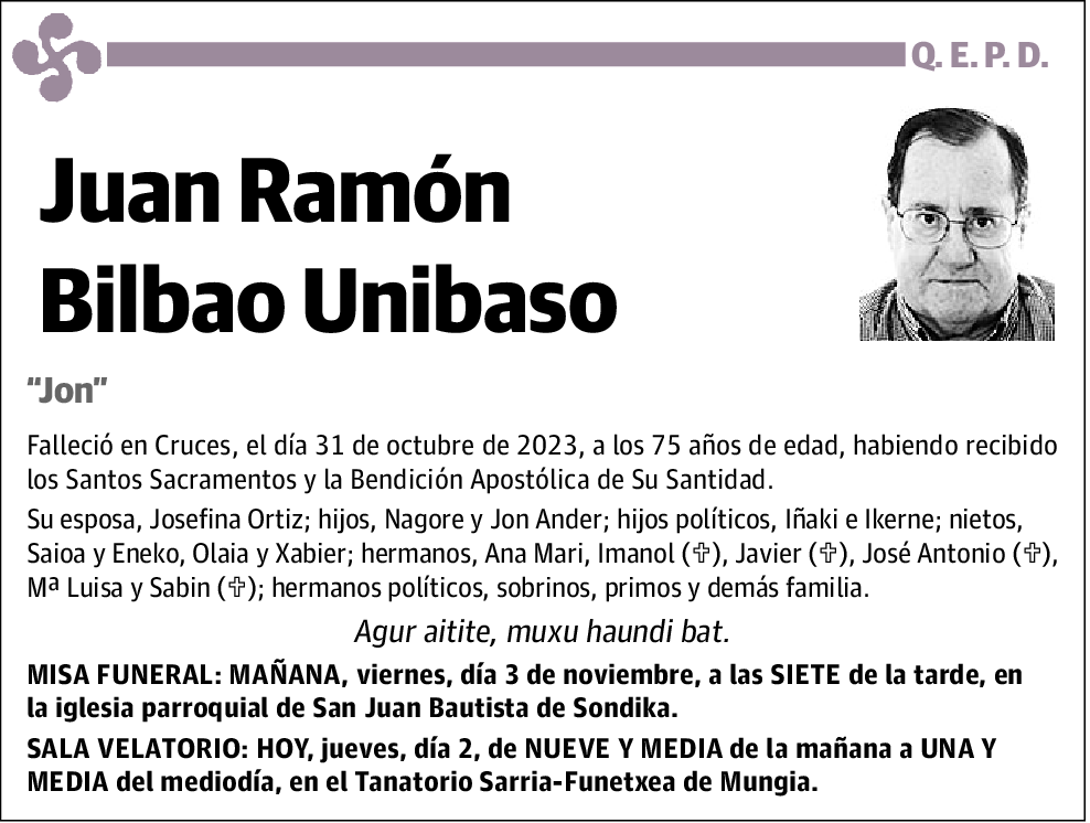 Juan Ramón Bilbao Unibaso