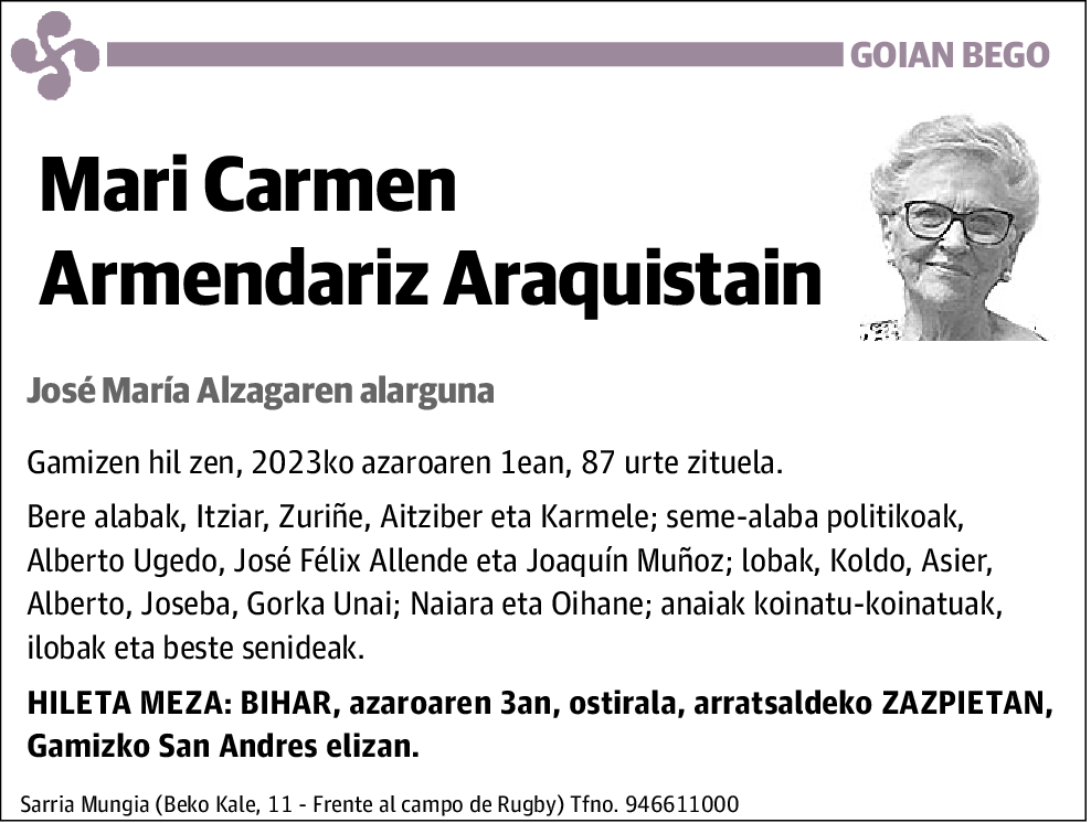 Mari Carmen Armendariz Araquistain