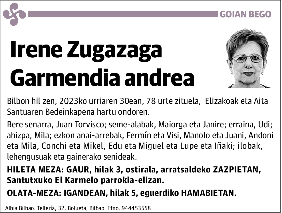 ZUGAZAGA GARMENDIA,IRENE
