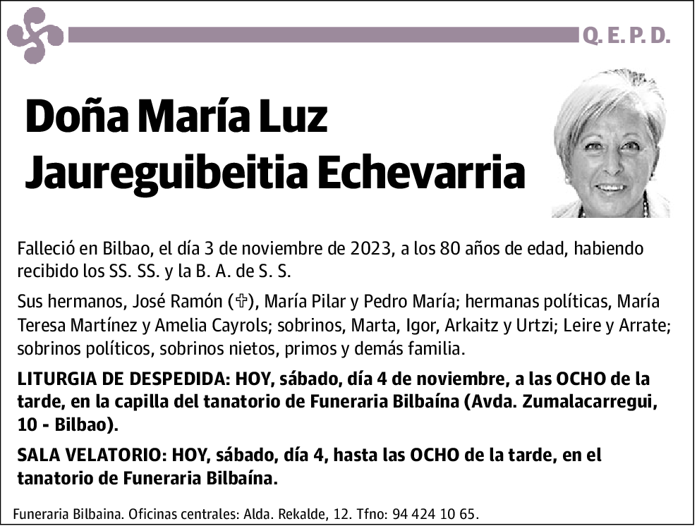 María Luz Jaureguibeitia Echevarria