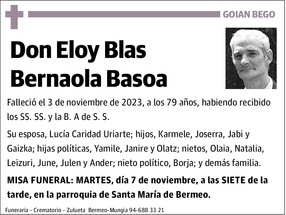 Eloy Blas Bernaola Basoa