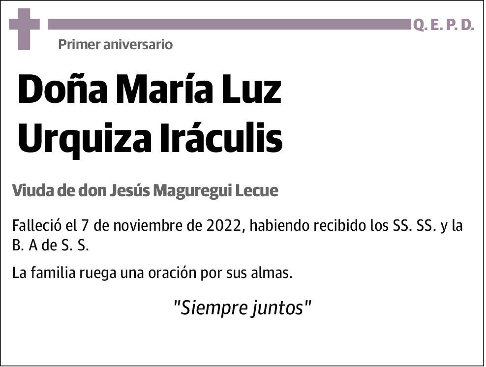 María Luz Urquiza Iráculis