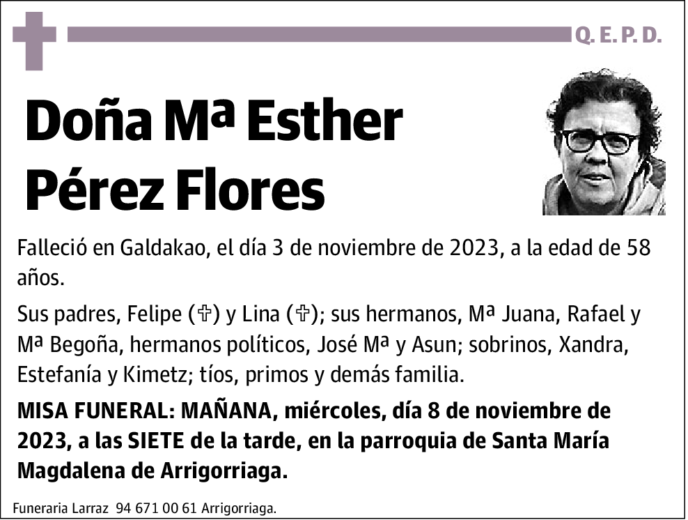 Mª Esther Pérez Flores