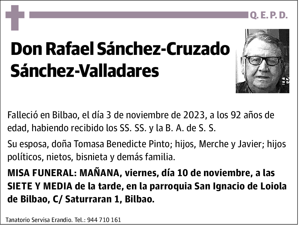SÁNCHEZ-CRUZADO SÁNCHEZ-VALLADARES,RAFAEL