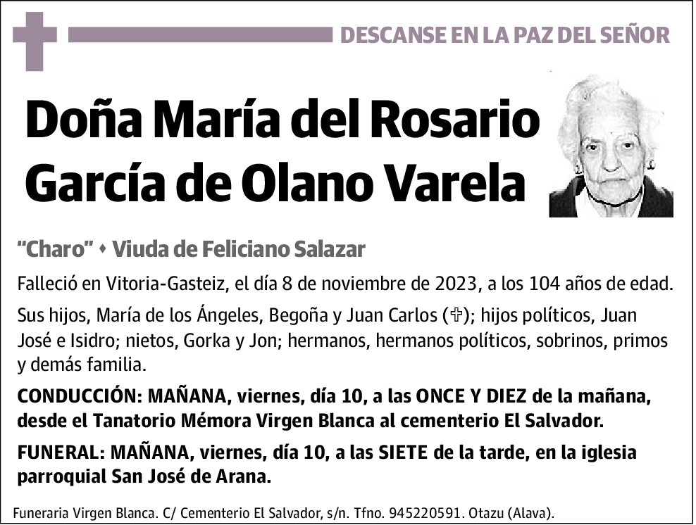GARCÍA DE OLANO VARELA,MARÍA DEL ROSARIO