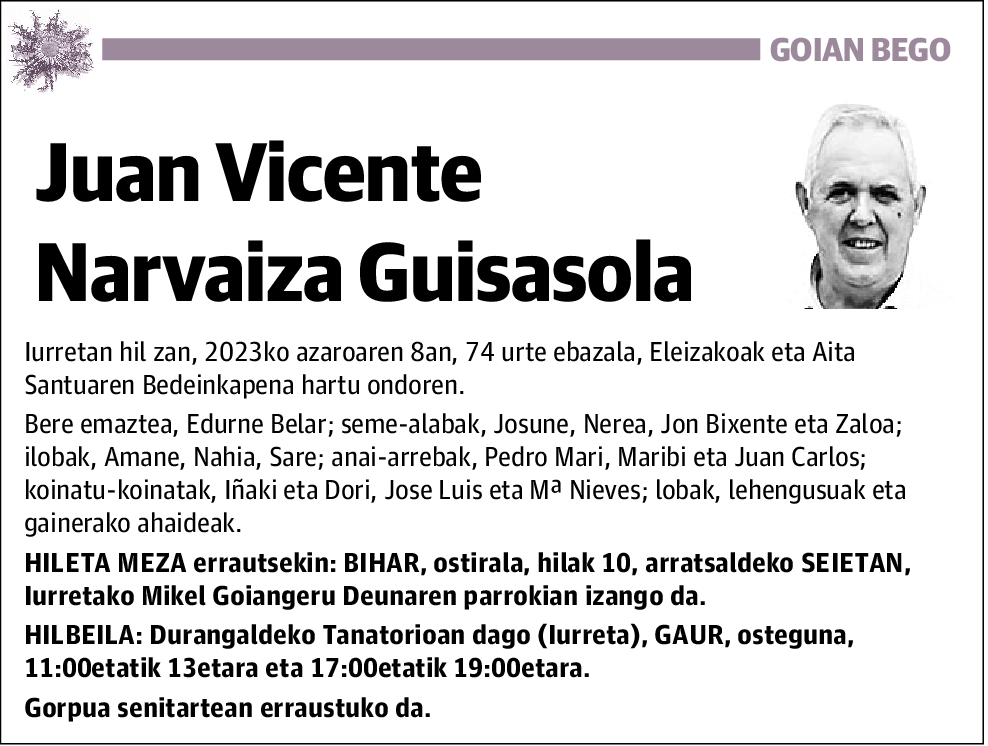 NARVAIZA GUISASOLA,JUAN VICENTE
