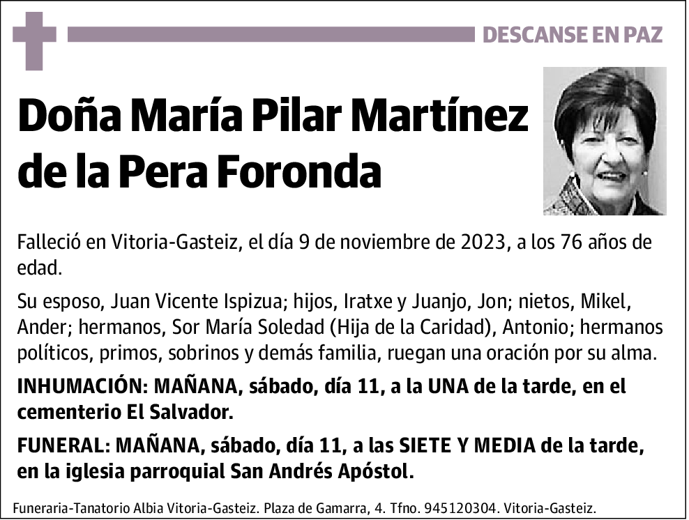 María Pilar Martínez de la Pera Foronda