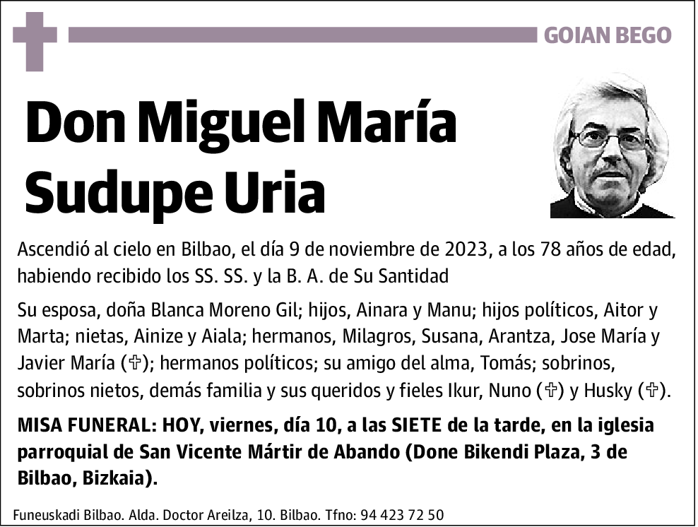 Miguel María Sudupe Uria