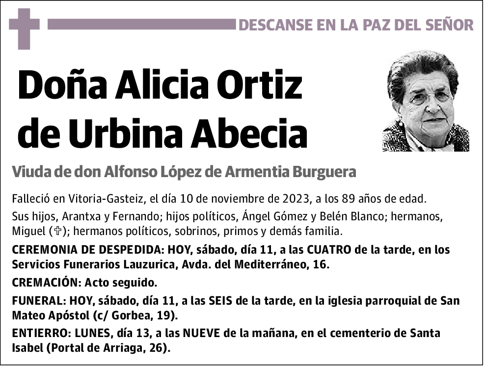 Alicia Ortiz de Urbina Abecia