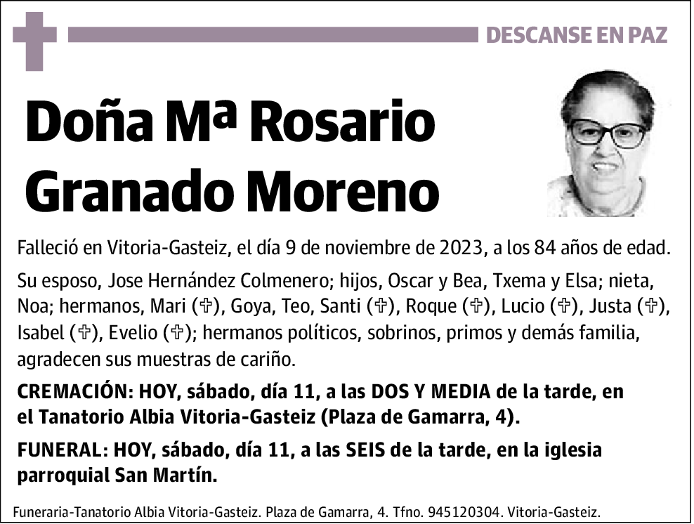 Mª Rosario Granado Moreno