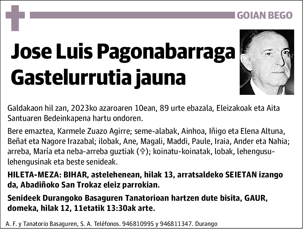 Jose Luis Pagonabarraga Gastelurrutia