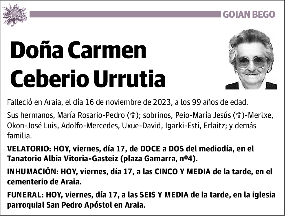 Carmen Ceberio Urrutia