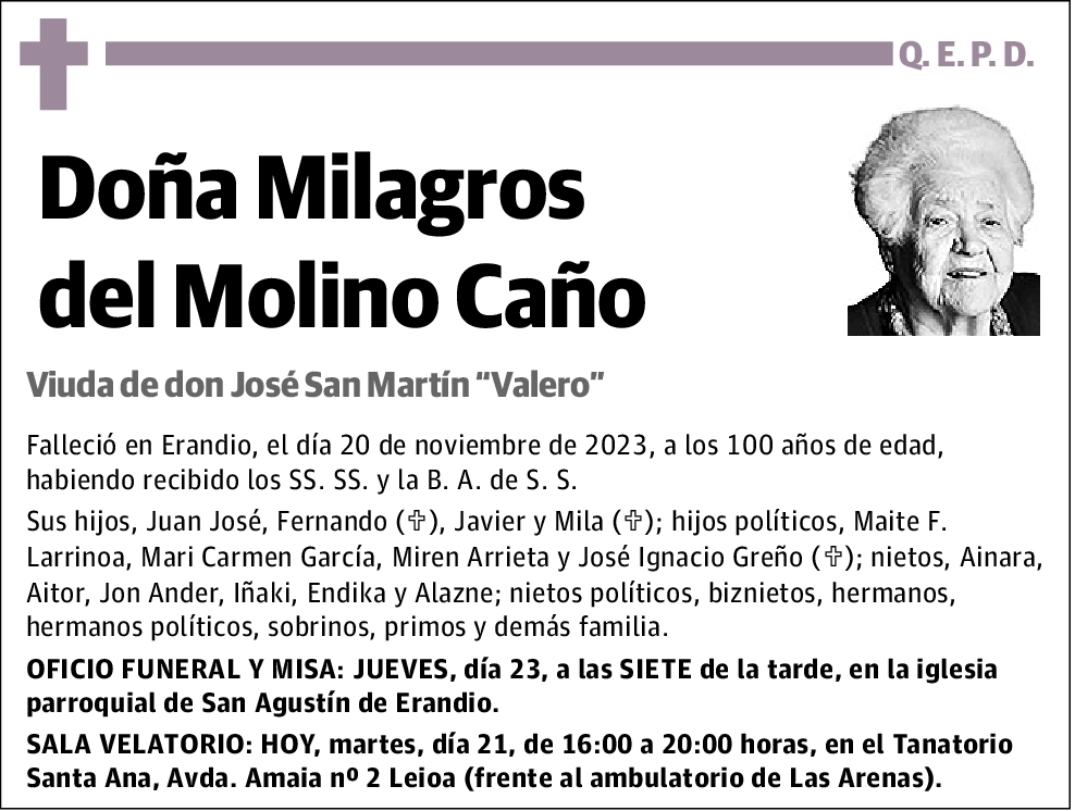 Milagros del Molino Caño