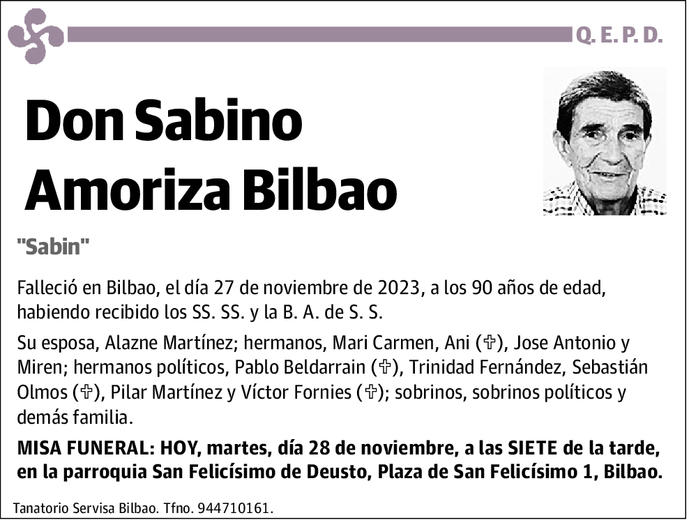 Sabino Amoriza Bilbao