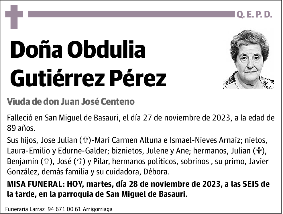 Obdulia Gutiérrez Pérez