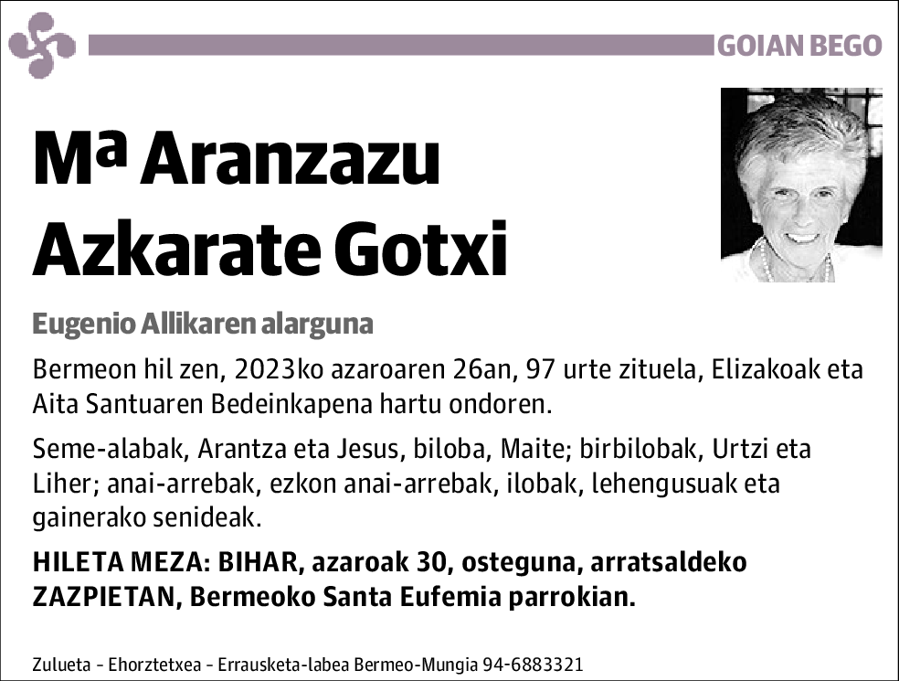 Mª Aranzazu Azkarate Gotxi