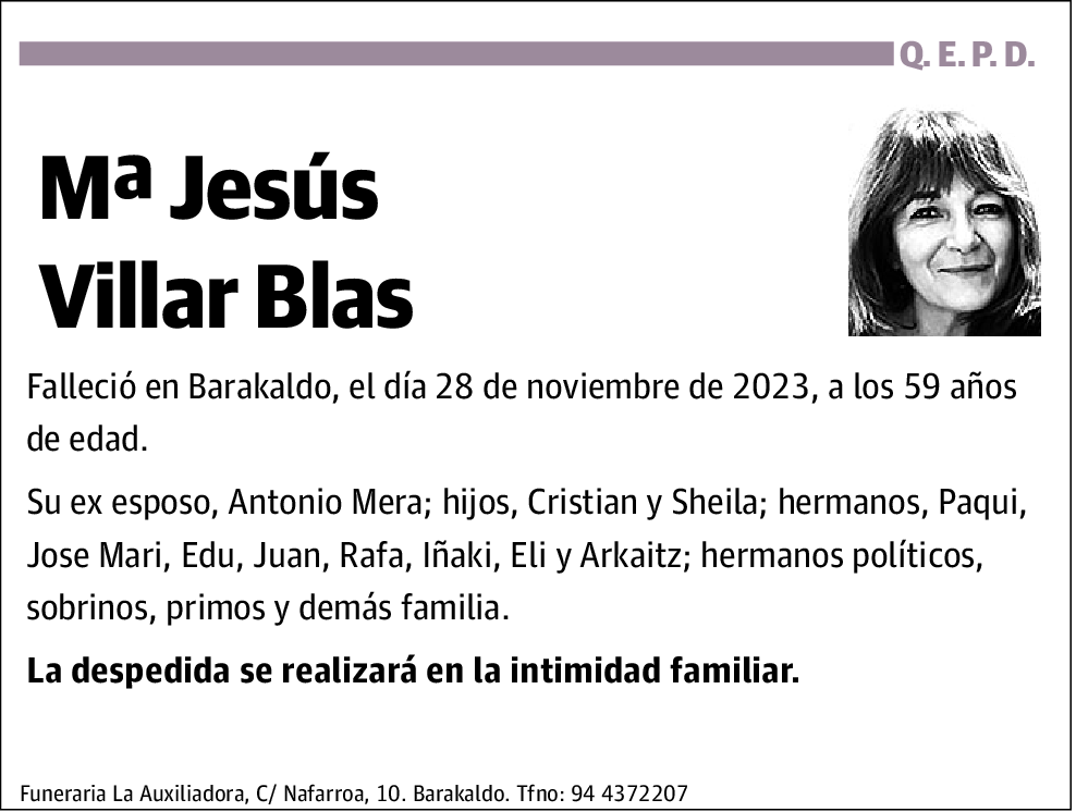 Mª Jesús Villar Blas