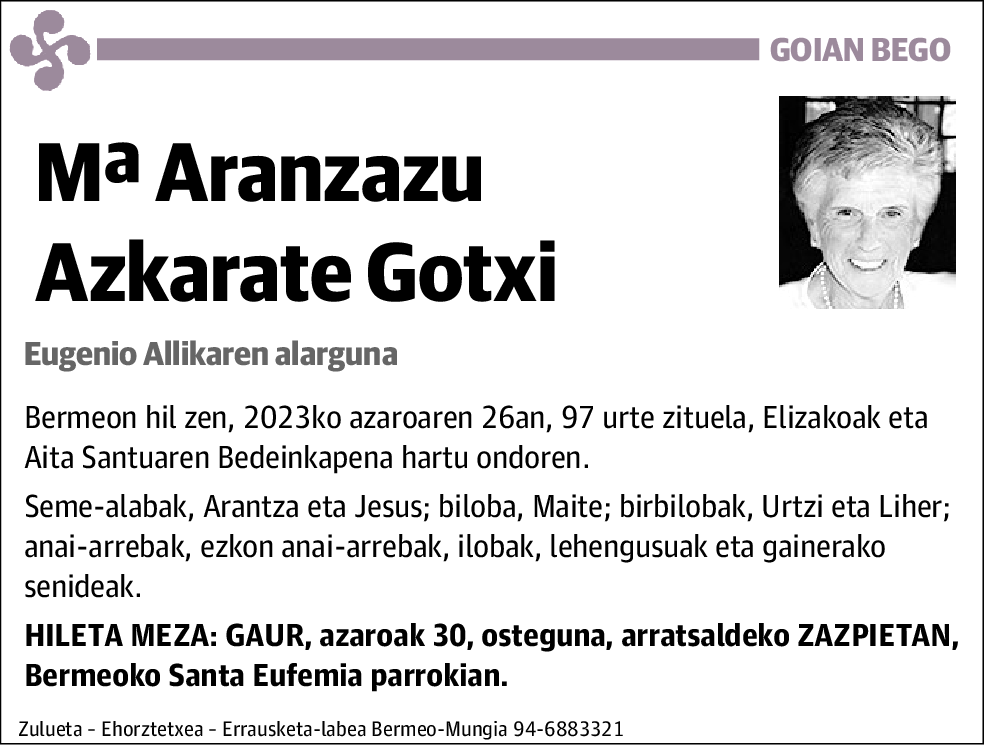 Mª Aranzazu Azkarate Gotxi