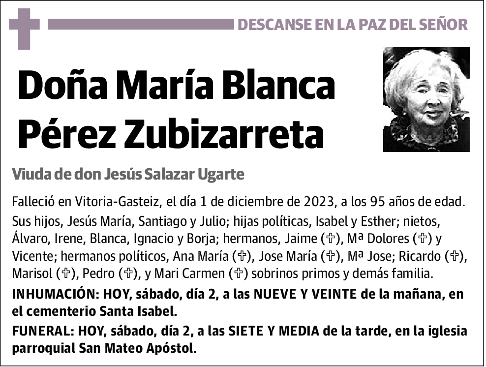María Blanca Pérez Zubizarreta