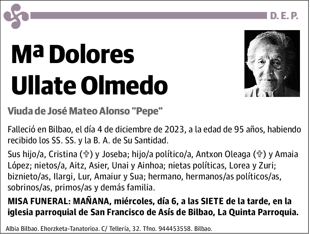 Mª Dolores Ullate Olmedo