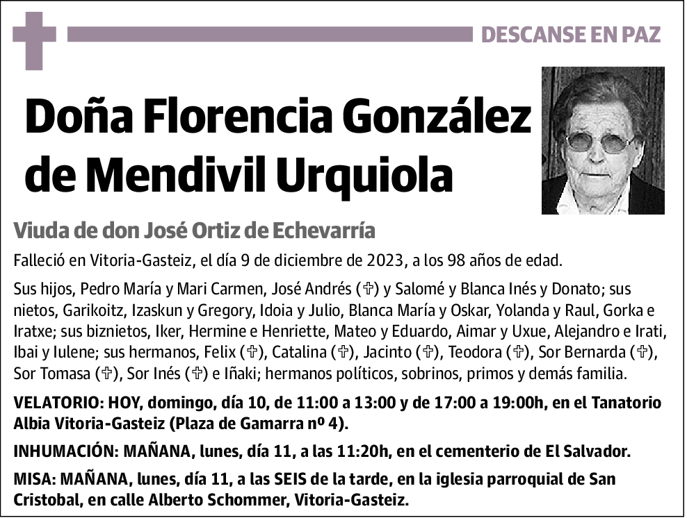 Florencia González De Mendivil Urquiola