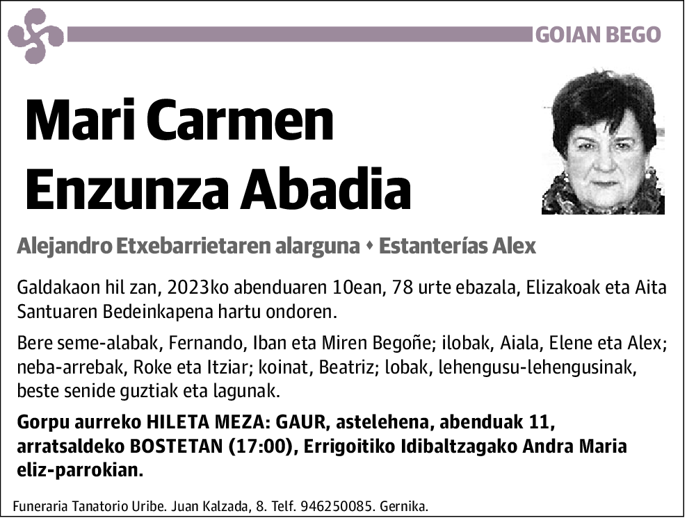 Mari Carmen Enzunza Abadia