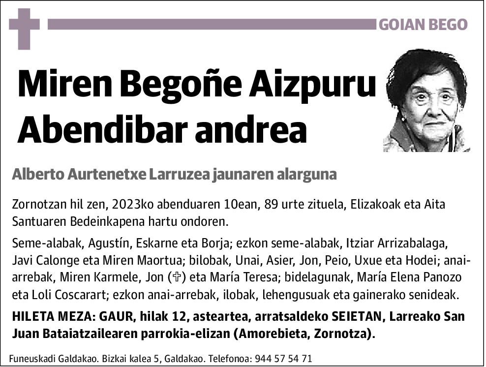 Miren Begoñe Aizpuru Abendibar