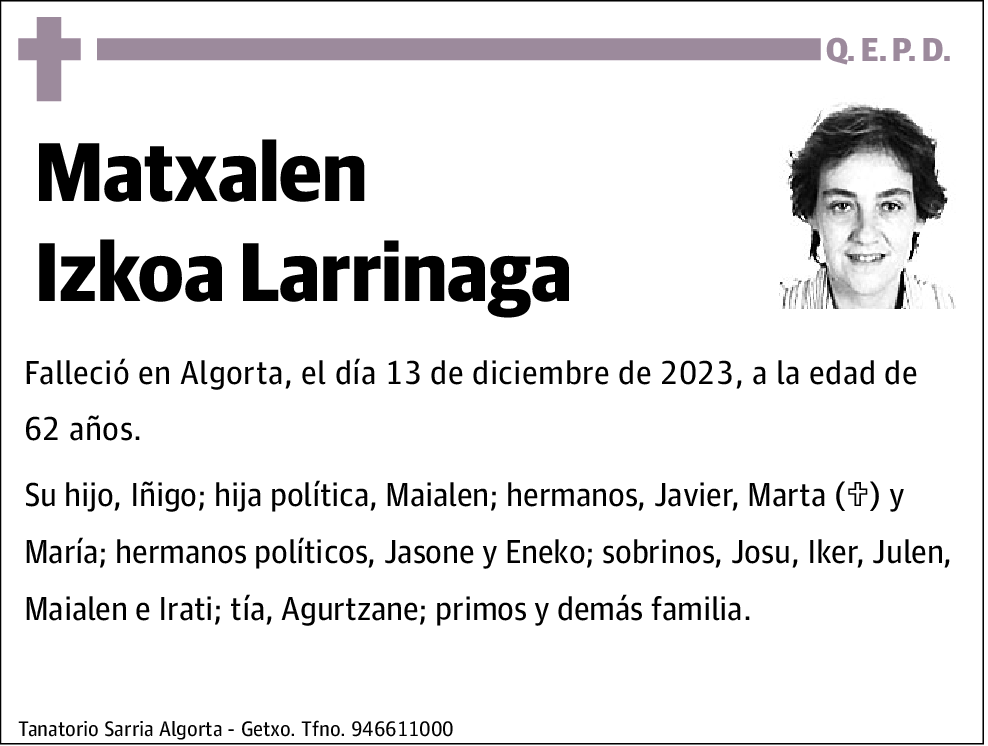 Matxalen Izkoa Larrinaga