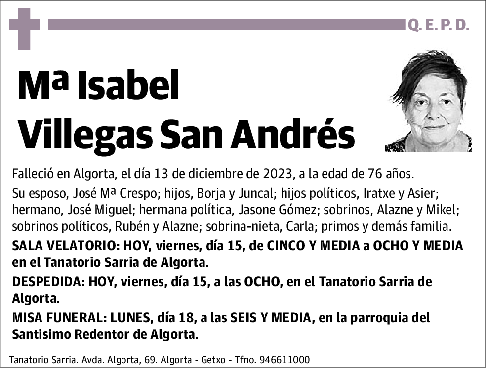 Mª Isabel Villegas San Andrés