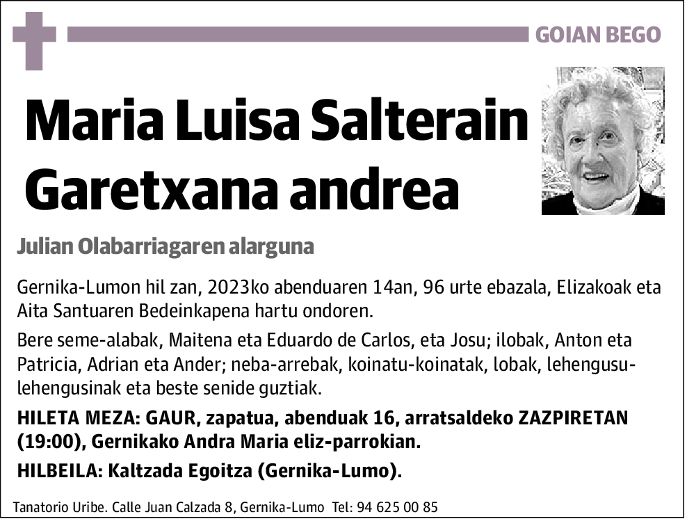 Maria Luisa Salterain Garetxana