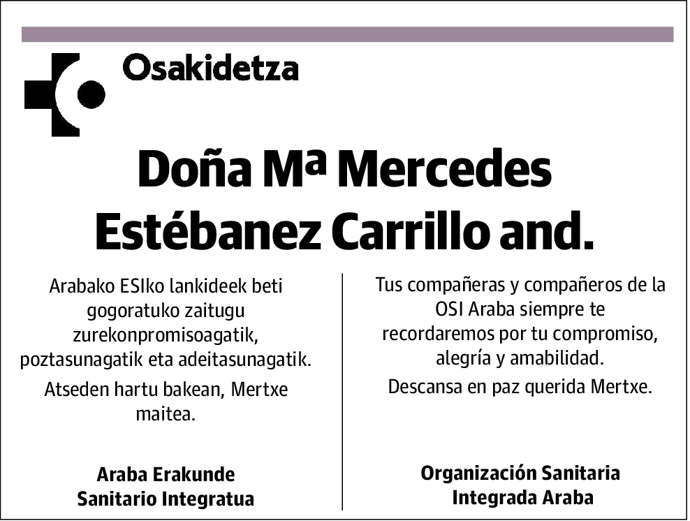 Mª Mercedes Estébanez Carrillo