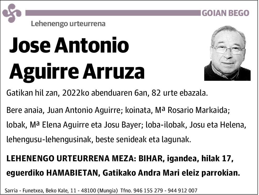 Jose Antonio Aguirre Arruza