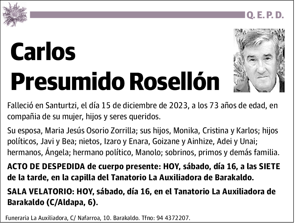 Carlos Presumido Rosellon