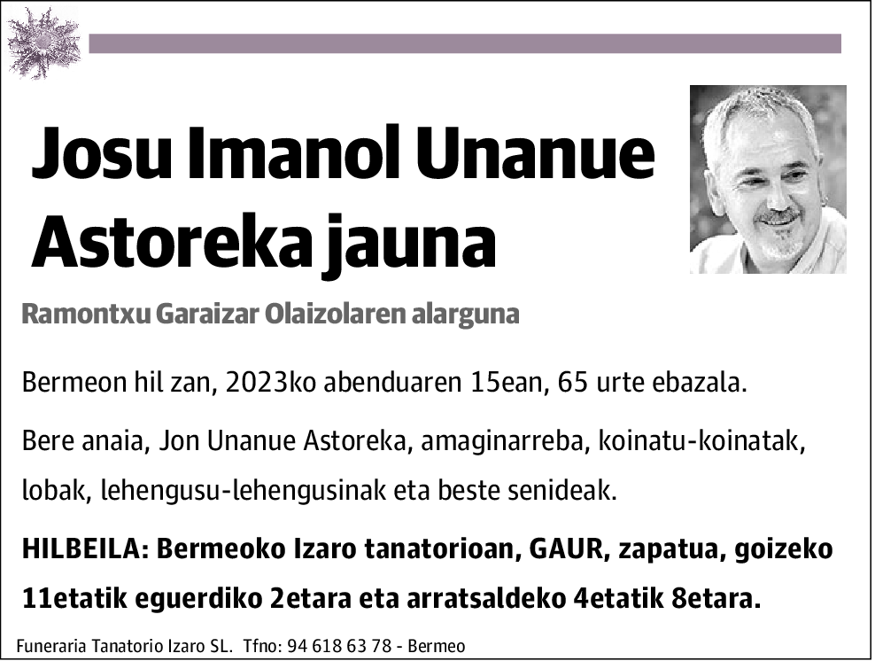 Josu Imanol Unanue Astoreka