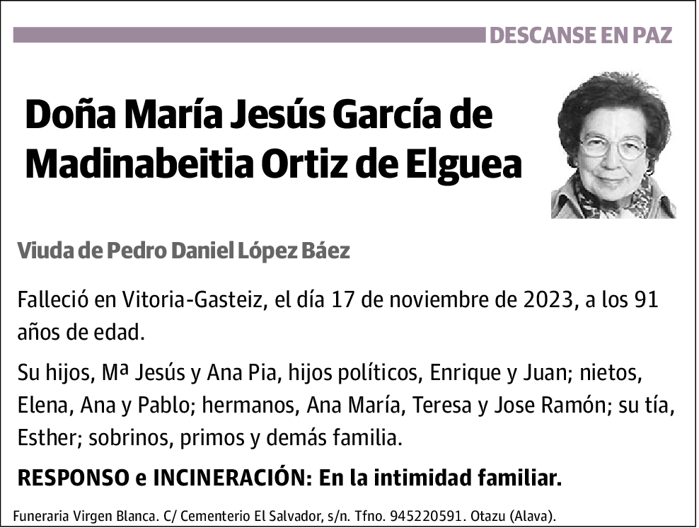 María Jesús García de Madinabeitia Ortiz de Elguea