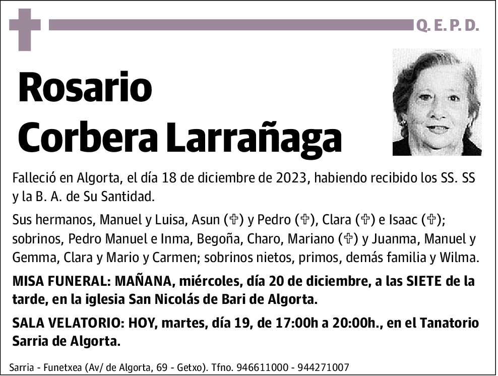 CORBERA LARRAÑAGA,ROSARIO