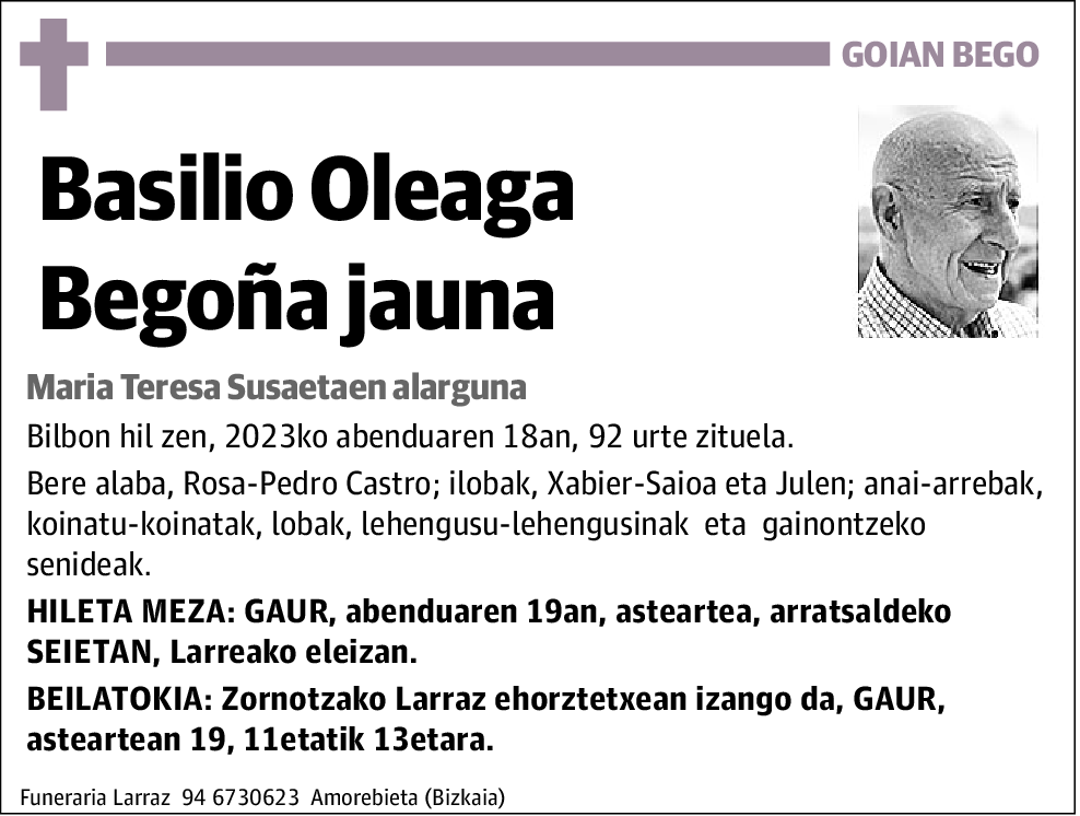 OLEAGA BEGOÑA,BASILIO